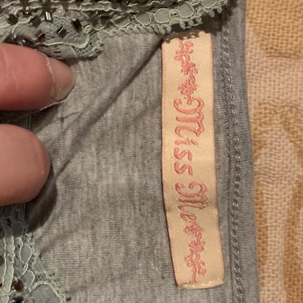 NWOT Miss Me Beaded Cami in Grey
